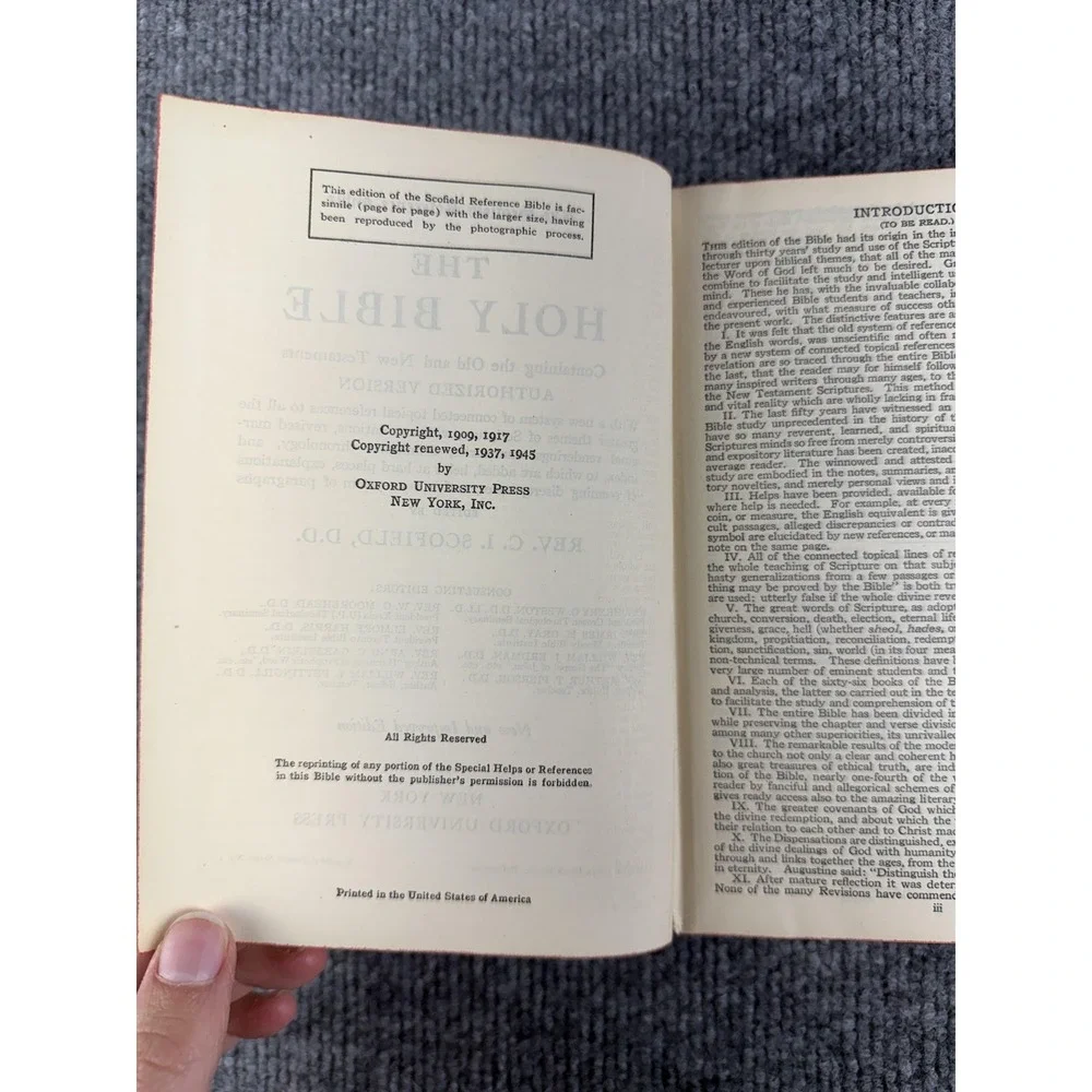 Vintage Scofield Reference Bible Holy Bible‎ C I Scofield Oxford Black Hardcover